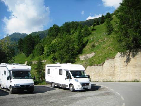Unser Stellplatz am Reschenpass